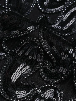 Best Retro Stage 1920s Sequined Glitter Dress Black