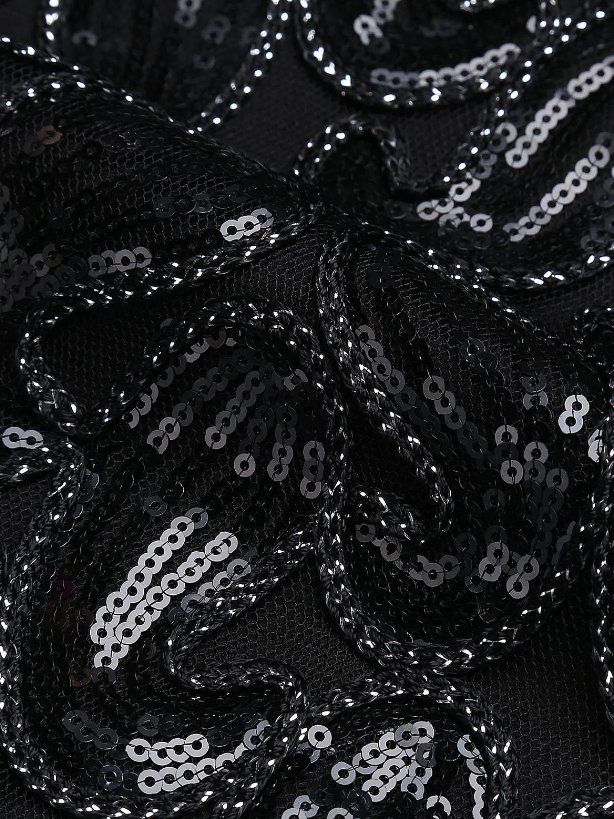 Best Retro Stage 1920s Sequined Glitter Dress Black
