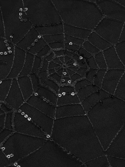 Discount Retro Stage 1950s Sequined Spider Mesh Dress Black