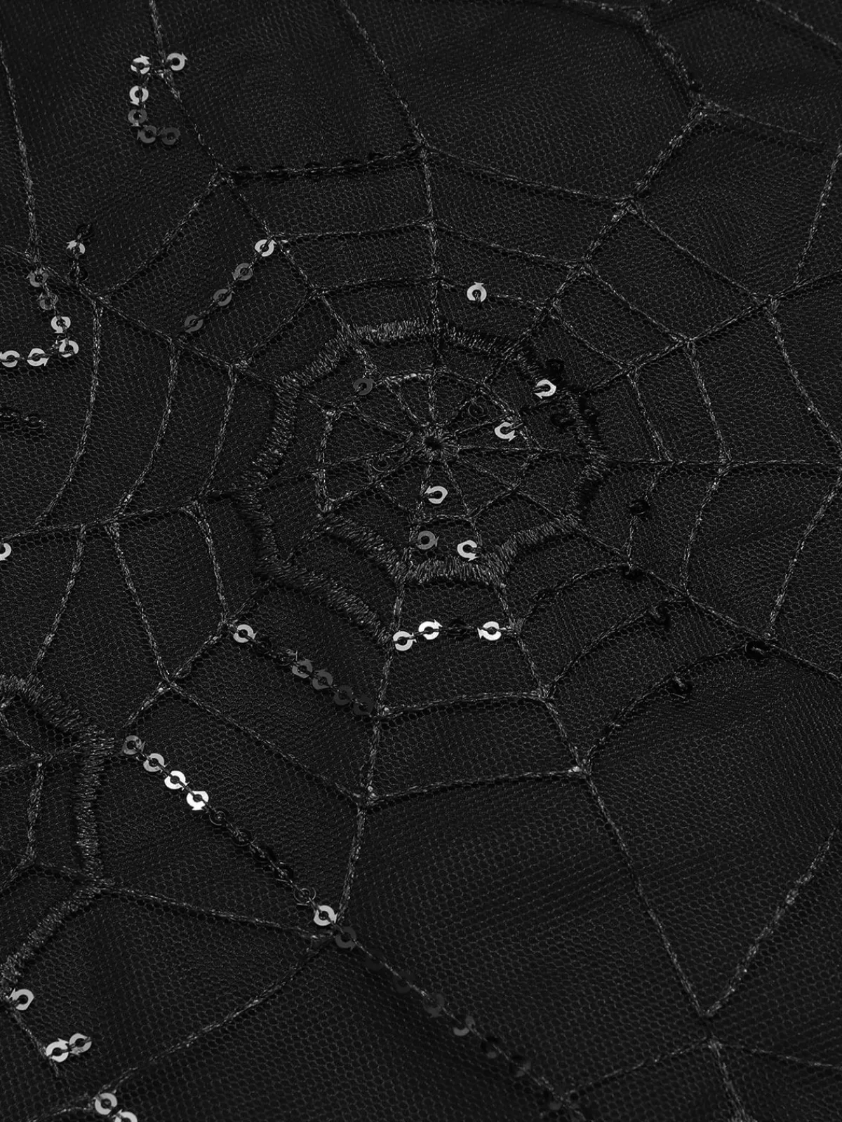 Discount Retro Stage 1950s Sequined Spider Mesh Dress Black