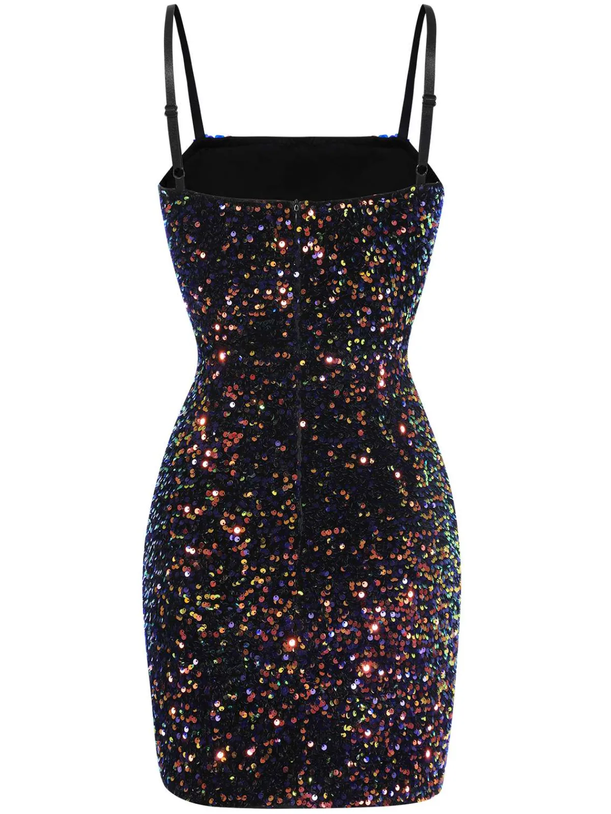Discount Retro Stage 1960s Sequined Straps Pencil Dress Black