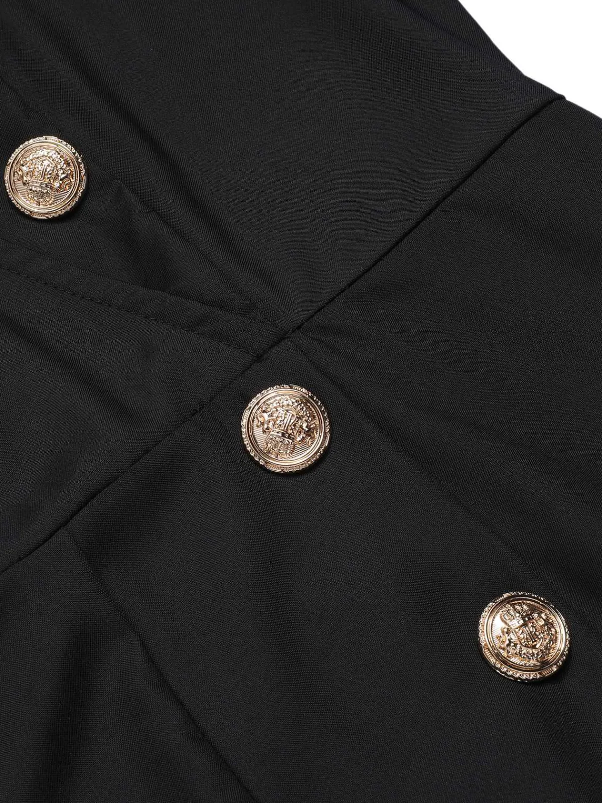 Hot Retro Stage Black 1950s Sleeveless Buttoned Solid Jumpsuit