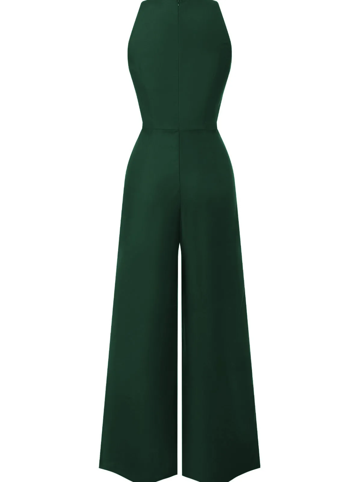 Hot Retro Stage Black 1950s Sleeveless Buttoned Solid Jumpsuit