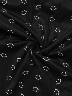 Outlet Retro Stage 1930s Smile Print Ruffles Spaghetti Straps One-Piece Swimsuit Black