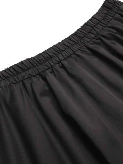 Sale Retro Stage 1950s Solid Elastic Waist Pleated Skirt Black