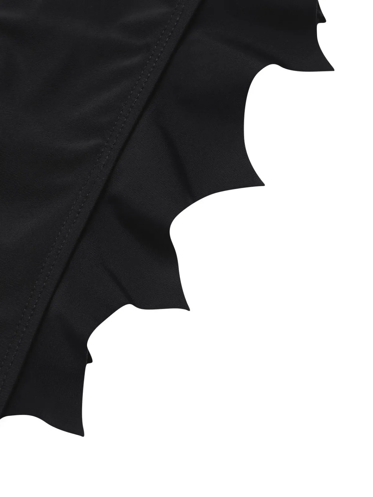 Best Retro Stage 1980s Solid Gothic Bat Wings Bikini Set Black