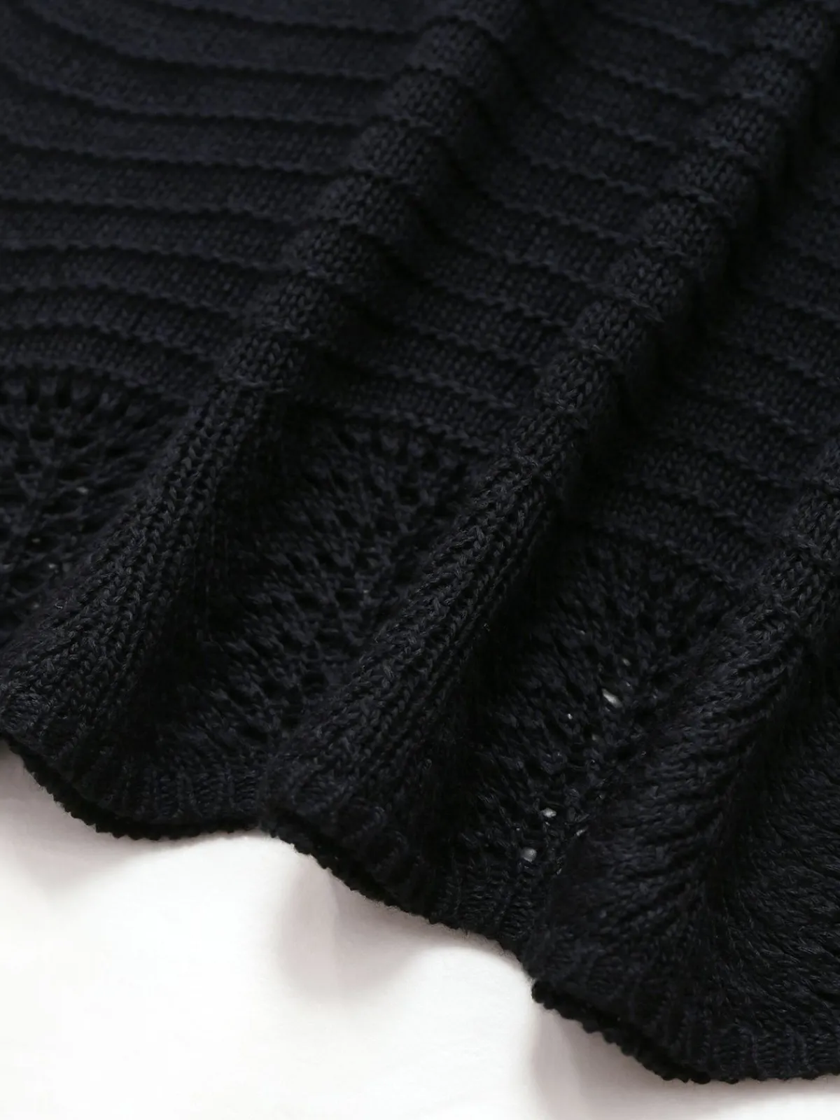 New Retro Stage 1970s Solid Halter Knit Dress Black
