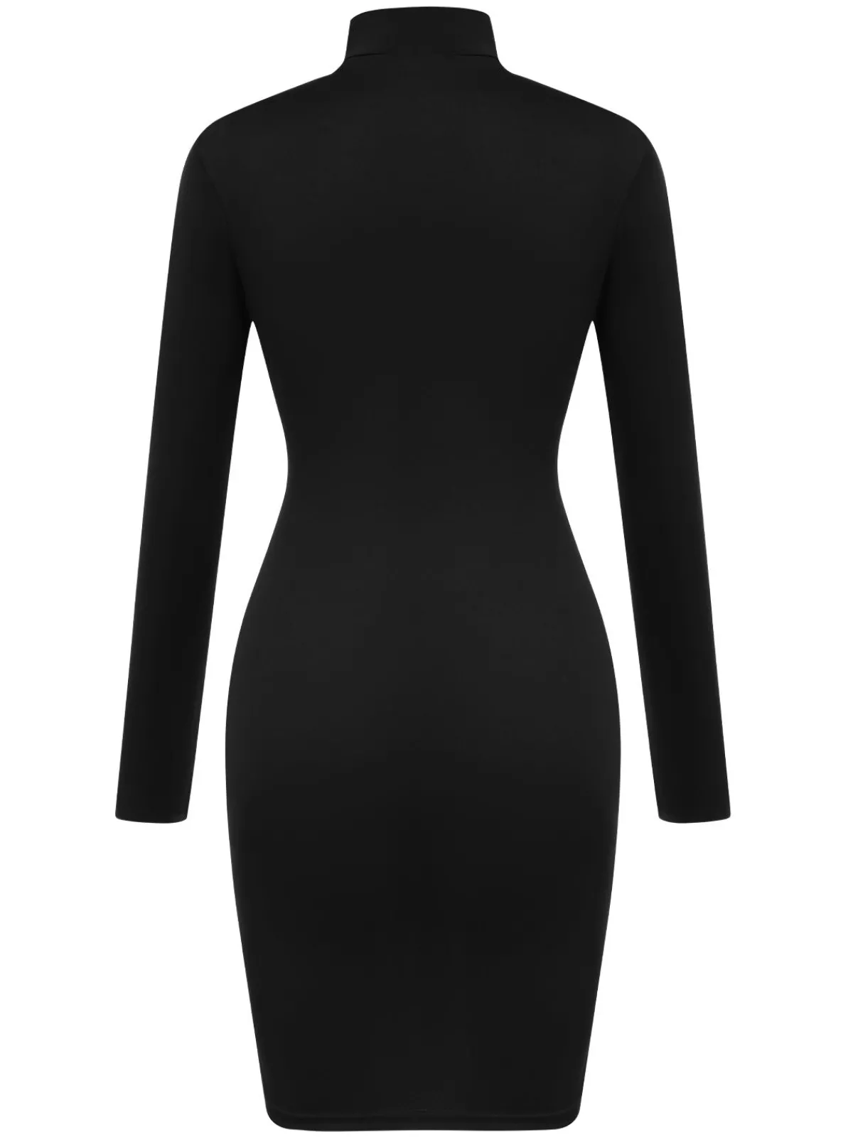 Clearance Retro Stage 1960s Solid Heart Cut Out Dress Black