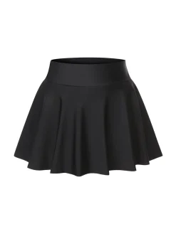 New Retro Stage 1950s Solid Pocket Shorts Swim Skirt Black
