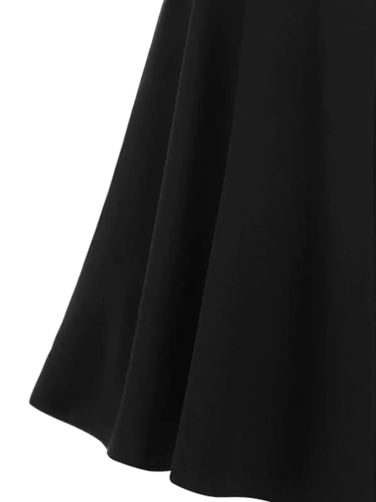 Best Retro Stage 1950s Solid Spaghetti Dress Black