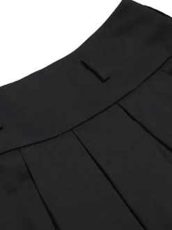 Hot Retro Stage 1950s Solid Umbrella Skirt with Belt Black