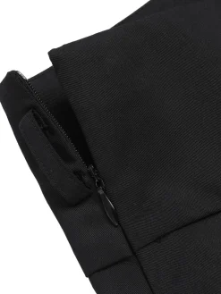 Hot Retro Stage 1950s Solid Umbrella Skirt with Belt Black