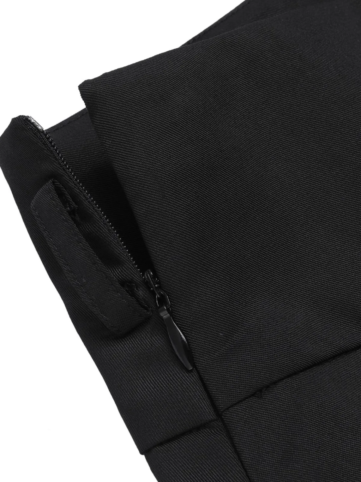 Hot Retro Stage 1950s Solid Umbrella Skirt with Belt Black