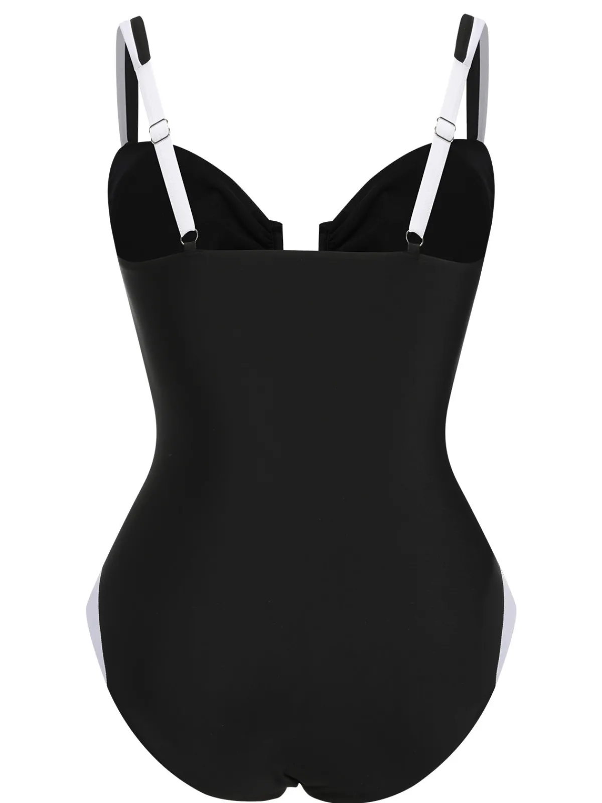 Sale Retro Stage 1930s Spaghetti Strap One-Piece Swimsuit Black