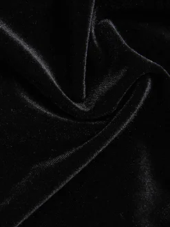 Online Retro Stage 1960s Spaghetti Strap Velvet Beading Dress Black