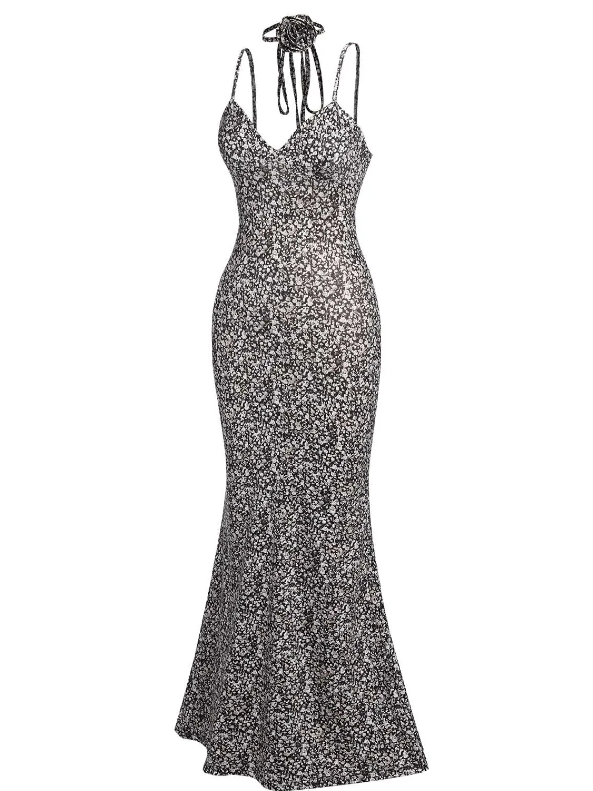 Hot Retro Stage 1930s Spaghetti Straps Mermaid Dress Black