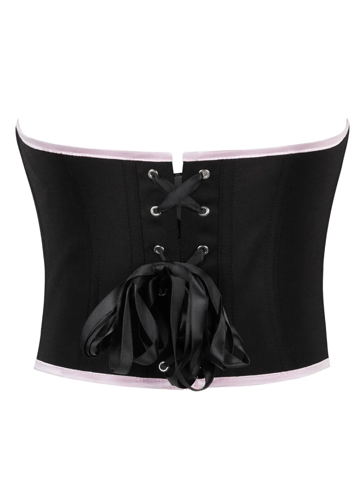Best Retro Stage 1980s Steampunk Bowknots Bandeau Corset Black