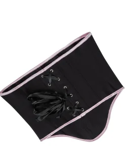 Best Retro Stage 1980s Steampunk Bowknots Bandeau Corset Black