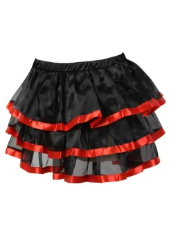 Best Retro Stage Black 1980s Steampunk Mesh Patchwork Cake Skirt