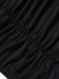 Fashion Retro Stage 1950s Strap Hollow One-Piece Swimsuit Black