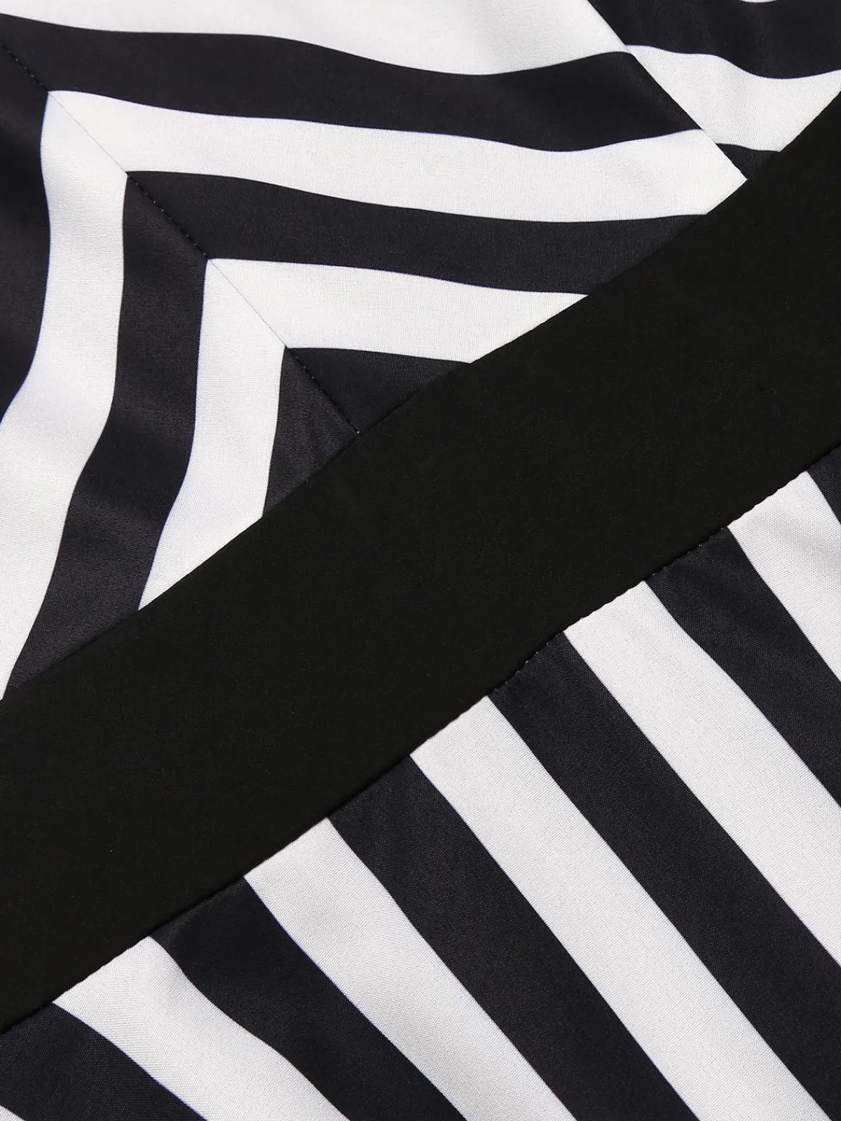 Clearance Retro Stage 1950s Stripes Lace Swing Dress Black