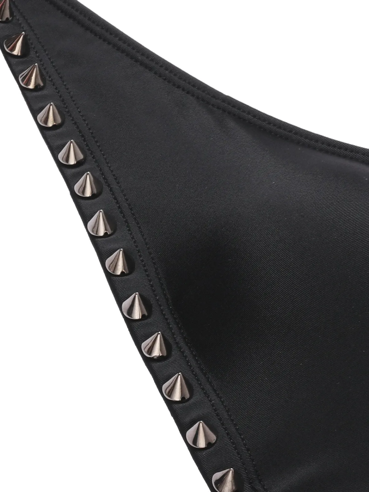 Fashion Retro Stage 1970s Studded Cutout One-Piece Swimsuit Black