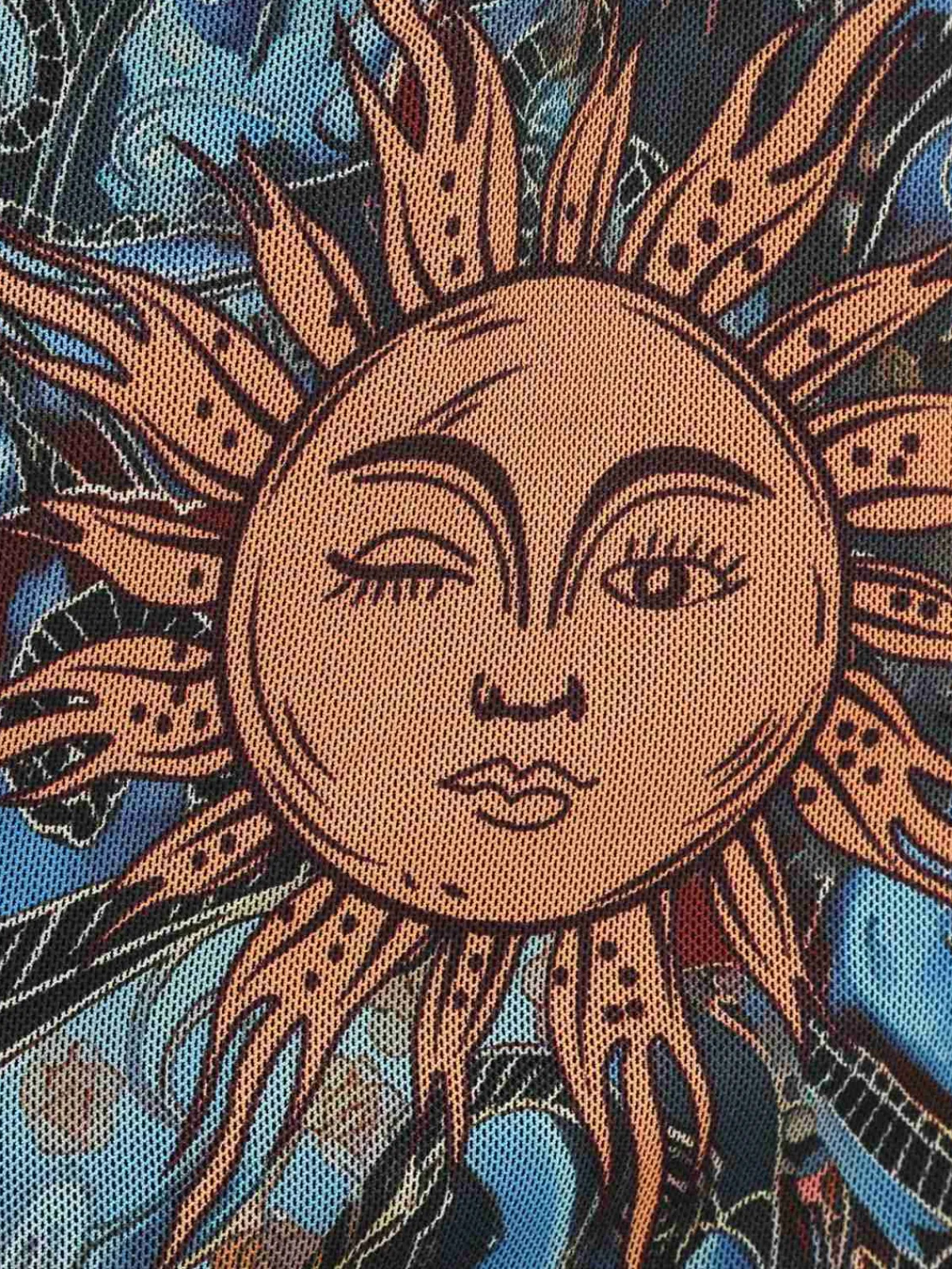 Online Retro Stage 1950s Sun Face Print Sleeveless A-line Dress Black