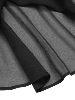 Discount Retro Stage 1950s V-Neck Pearl Buttons Dress Black