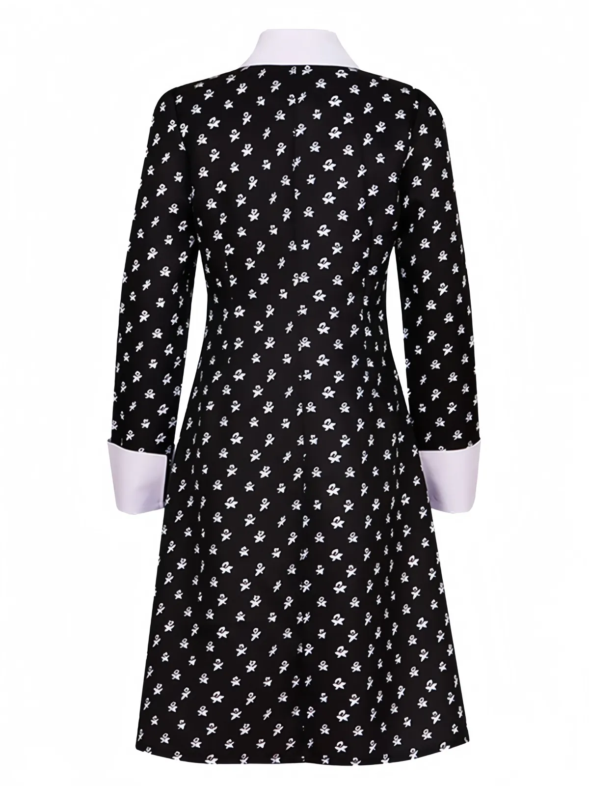 Sale Retro Stage 1940s Wednesday Addams Style Dress Black
