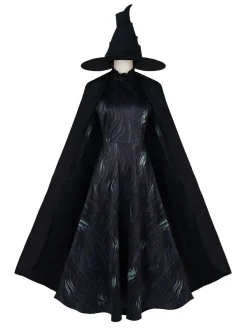 Sale Retro Stage 1940s Wicked-Inspired Elphaba Witch Costume With Hat Black