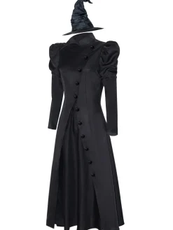 Fashion Retro Stage 1940s Wicked-Inspired Elphaba Witch Costume With Hat Black