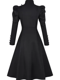 Clearance Retro Stage 1940s Wicked-Inspired Floral Witch Dress Black