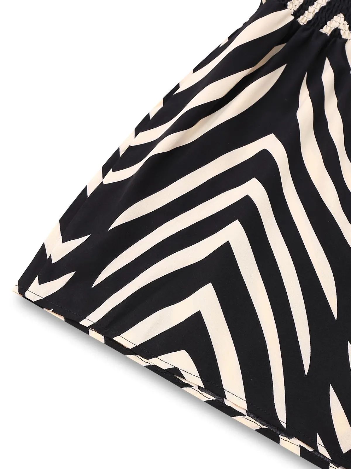 Clearance Retro Stage 1950s Zebra Striped Ruffled Waist Romper Black