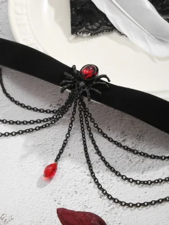 Outlet Retro Stage Black Spider Alloy Western Necklace