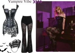 Clearance Retro Stage Black Steampunk Leather Gothic Lace Corset