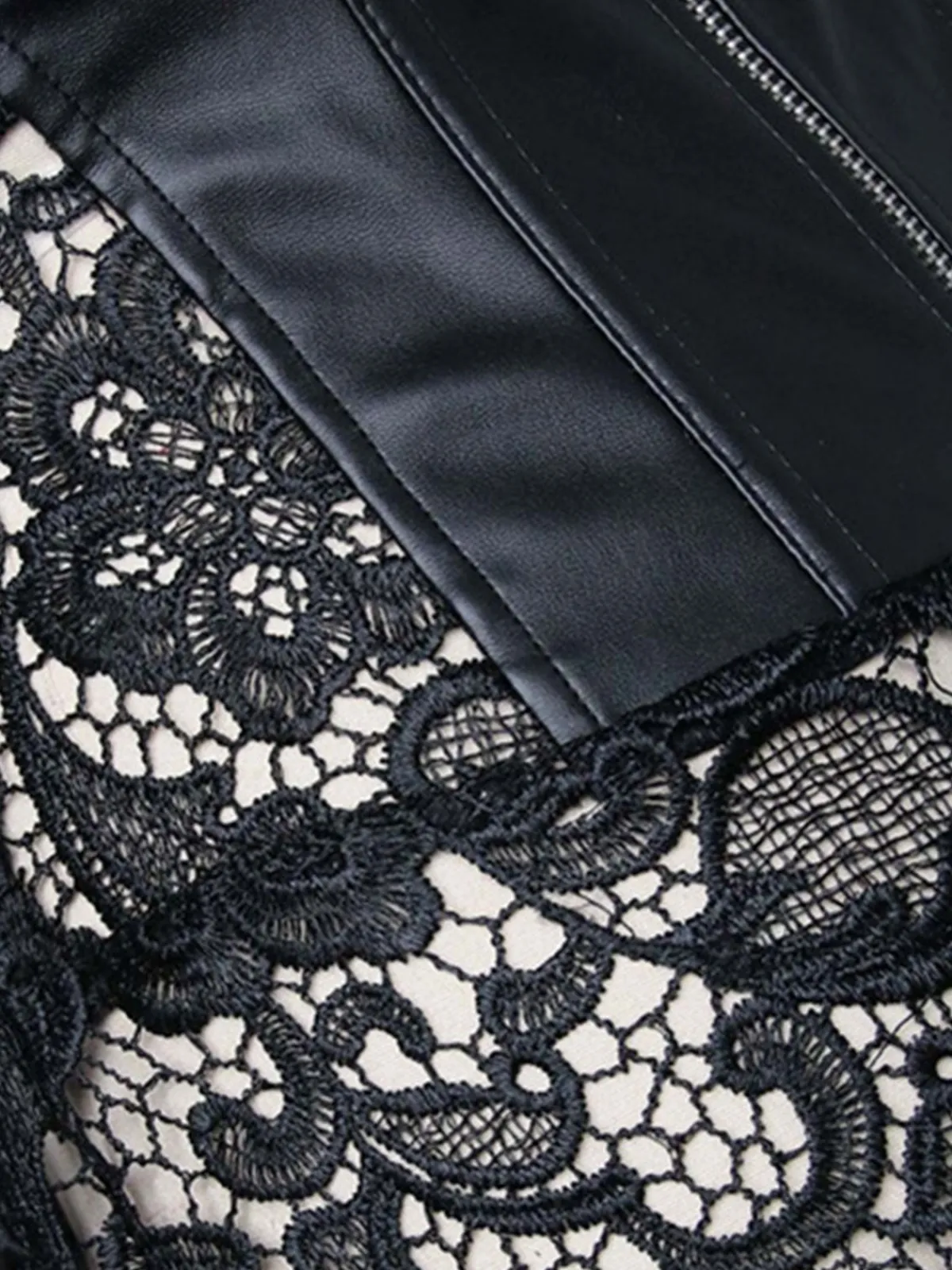 Outlet Retro Stage Black Steampunk Leather Gothic Lace Corset