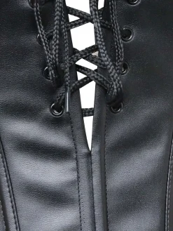 Outlet Retro Stage Black Steampunk Leather Gothic Lace Corset