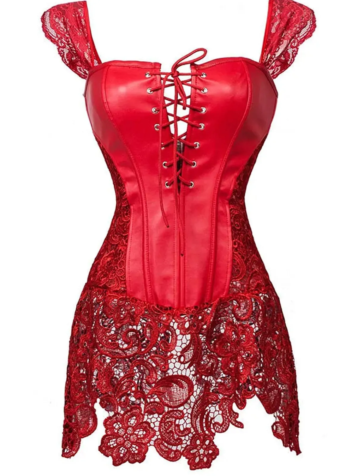 Outlet Retro Stage Black Steampunk Leather Gothic Lace Corset