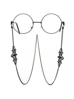 New Retro Stage Black Vintage Halloween Glasses Chain