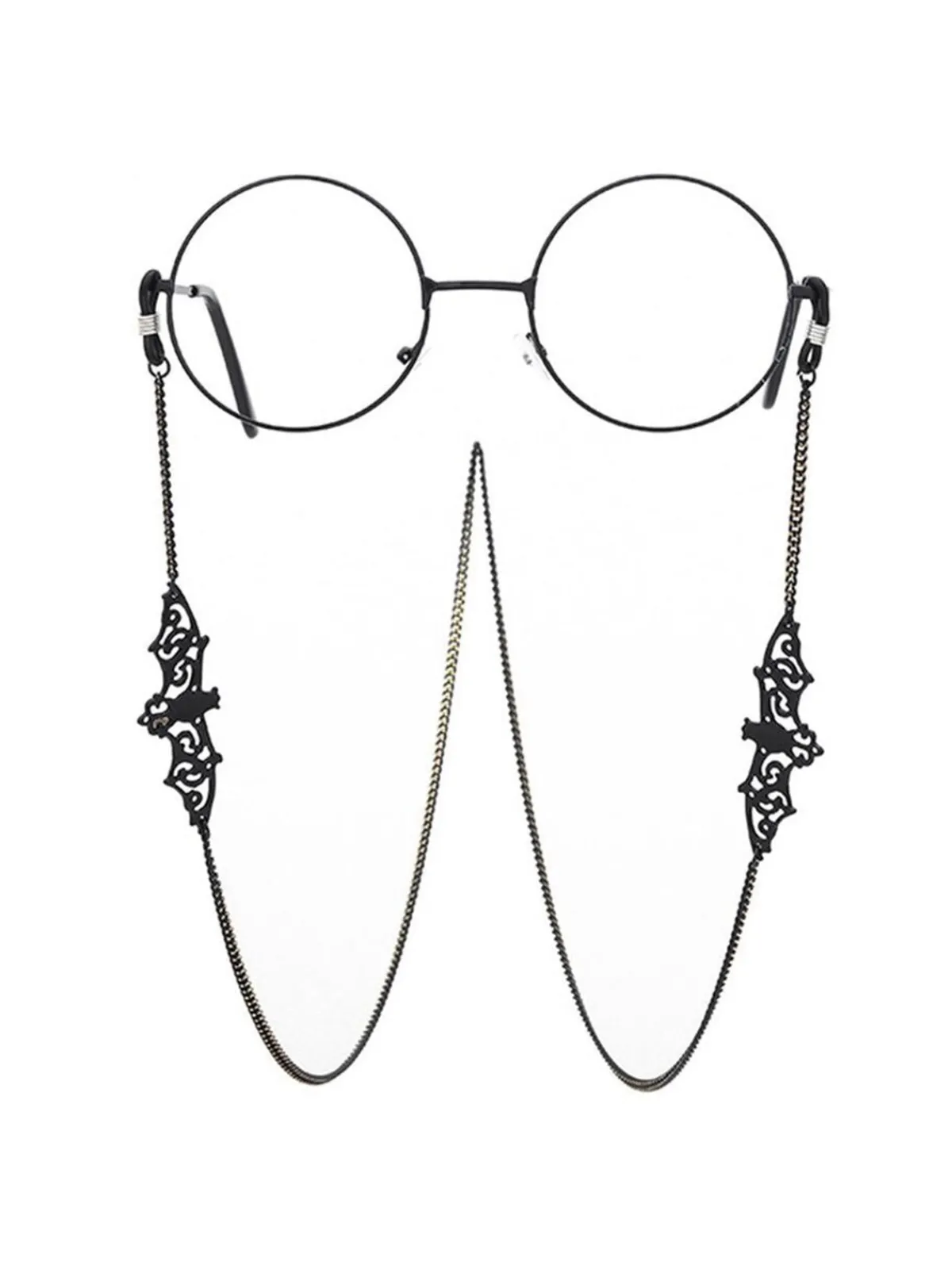 New Retro Stage Black Vintage Halloween Glasses Chain