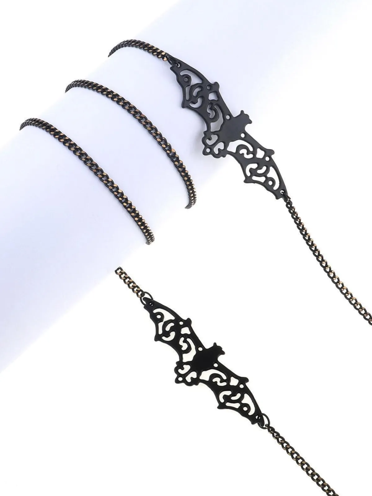 New Retro Stage Black Vintage Halloween Glasses Chain