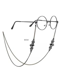 New Retro Stage Black Vintage Halloween Glasses Chain