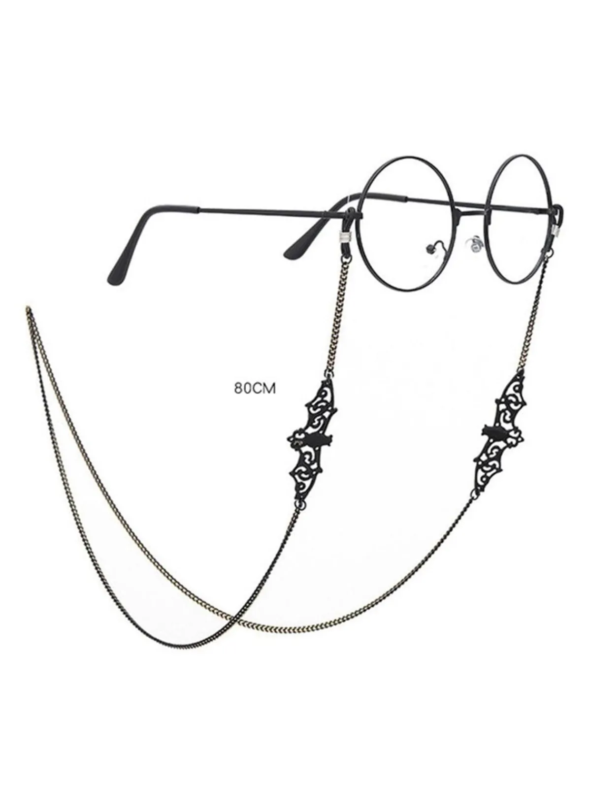 New Retro Stage Black Vintage Halloween Glasses Chain