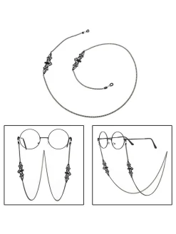 New Retro Stage Black Vintage Halloween Glasses Chain