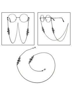 New Retro Stage Black Vintage Halloween Glasses Chain