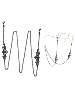 New Retro Stage Black Vintage Halloween Glasses Chain