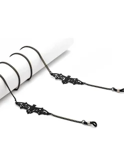 New Retro Stage Black Vintage Halloween Glasses Chain