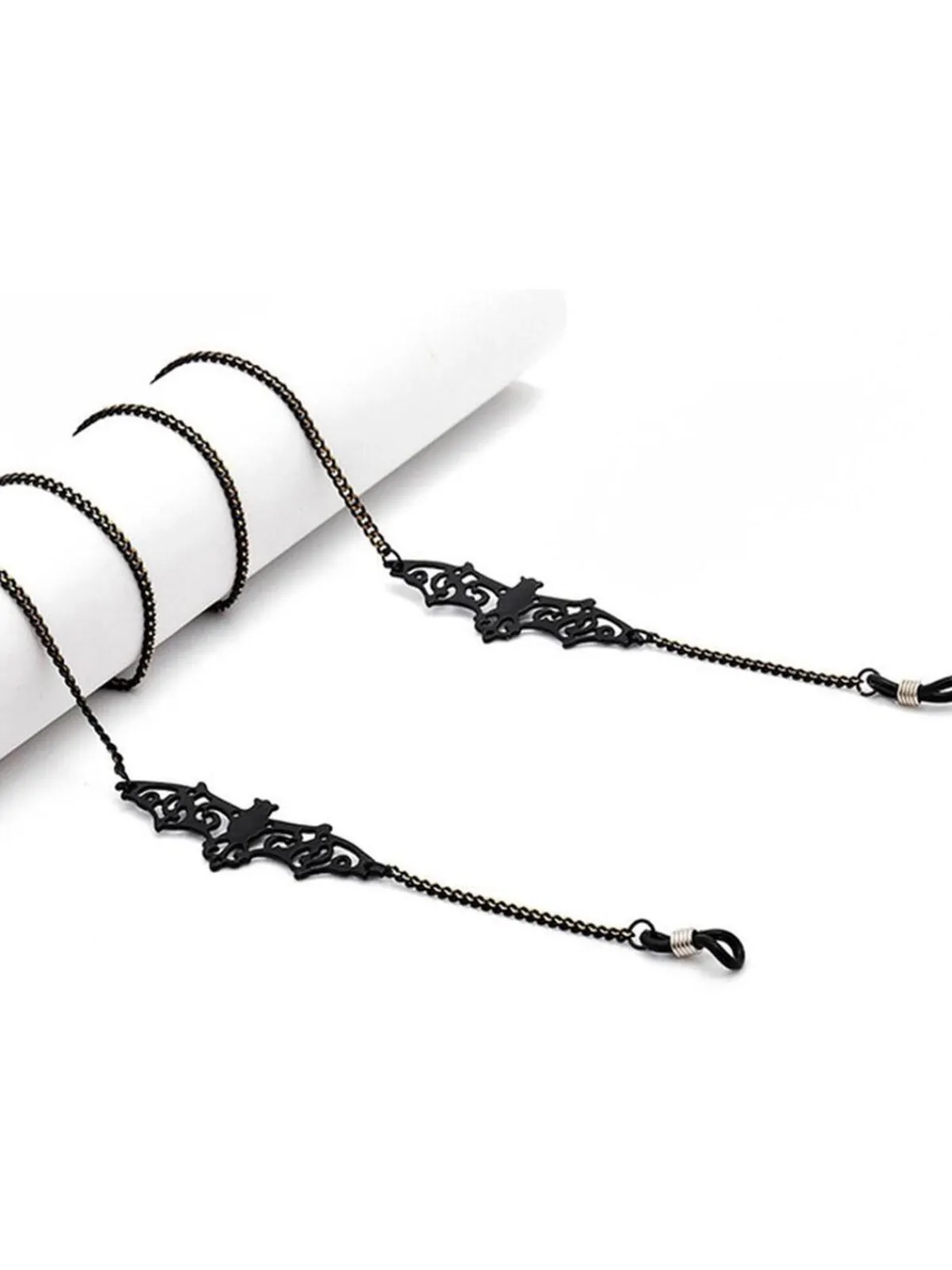 New Retro Stage Black Vintage Halloween Glasses Chain