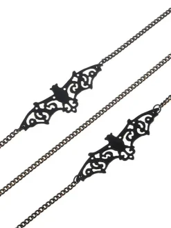 New Retro Stage Black Vintage Halloween Glasses Chain