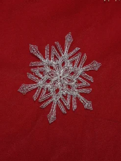 Clearance Retro Stage Black&Red 1950s Christmas Snowflake Mesh Dress Black & Red
